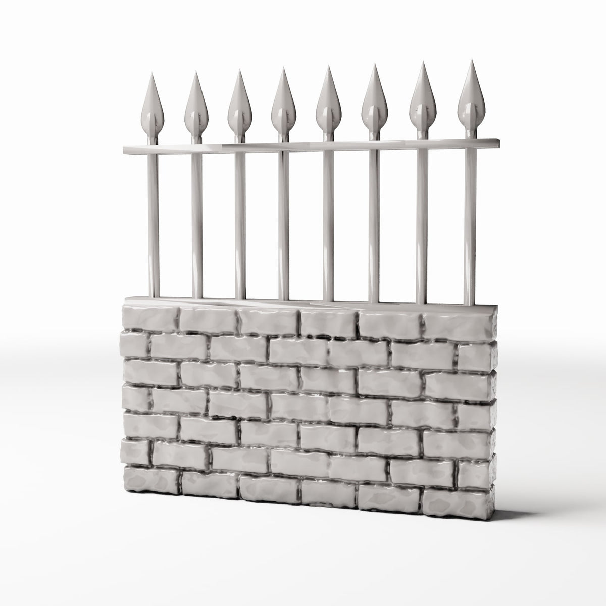 Diorama model-building product photo 0: Diorama Architecture: Low Brick Wall with Metal Fence (Ref. 1197D)