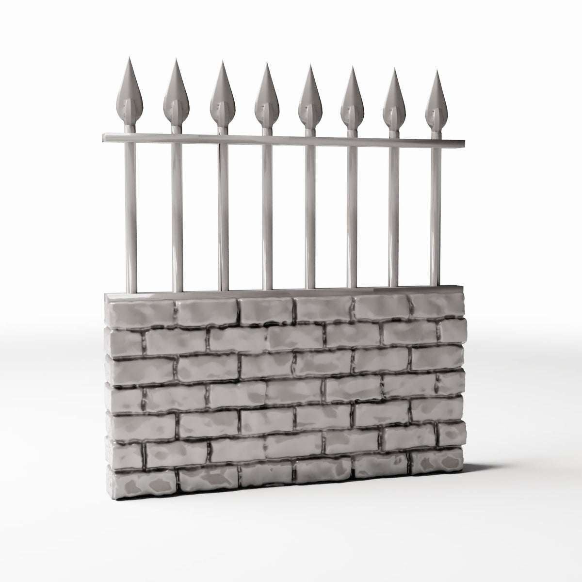 Diorama model-building product photo 3: Diorama Architecture: Low Brick Wall with Metal Fence (Ref. 1197D)