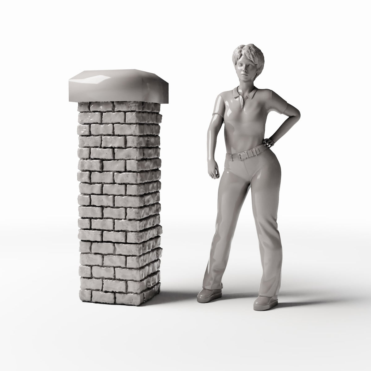 Diorama model-building product photo 1: Diorama Building: Low Brick Pillar (Ref. 1199D)