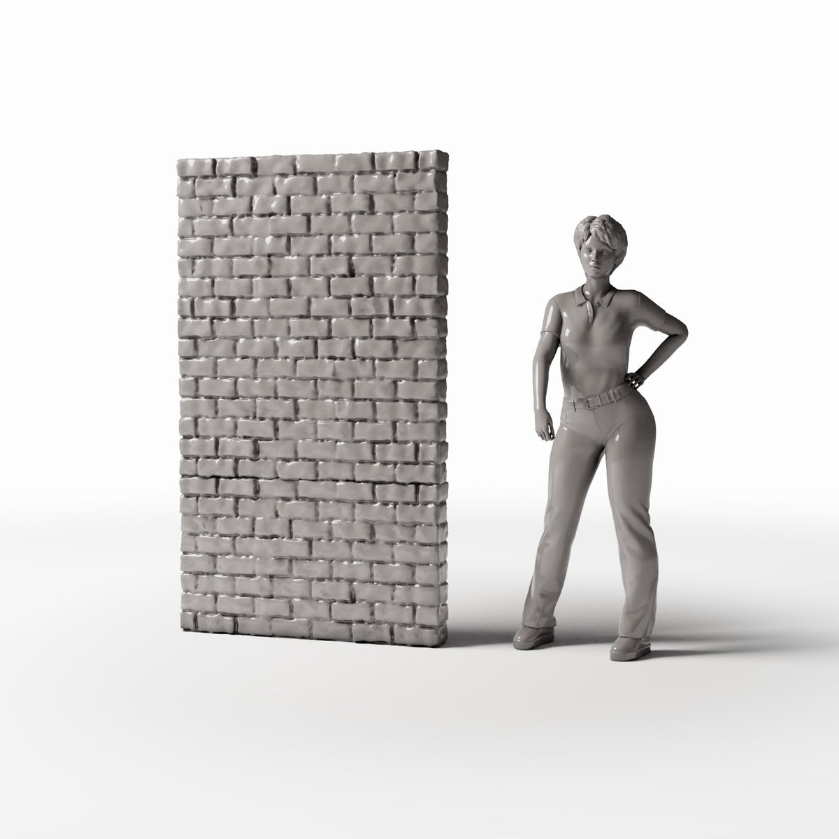 Diorama model-building product photo 1: Diorama Building: Narrow, Tall Brick Wall, Undamaged (Ref. 1202D)