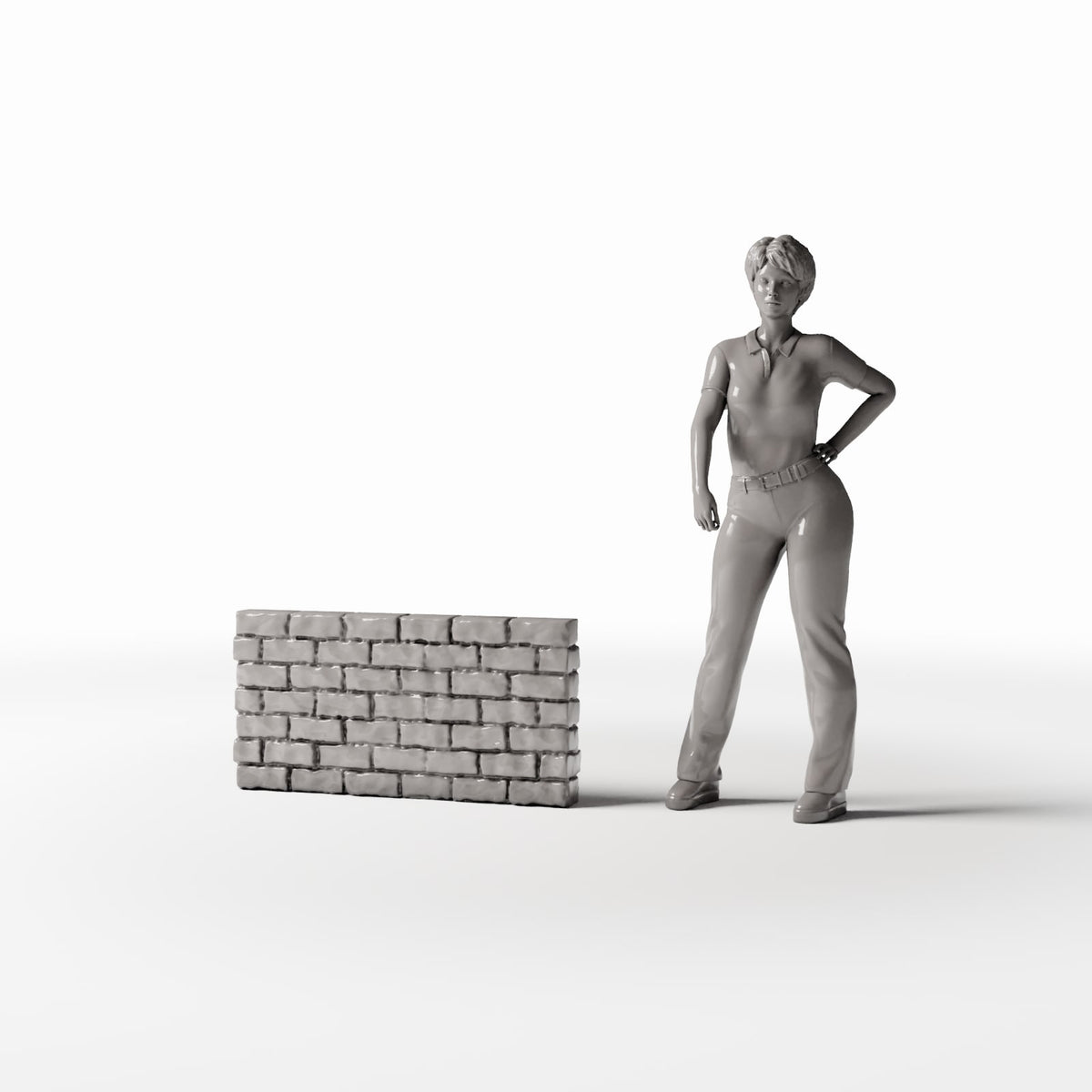 Diorama Modellbau Produktfoto 1: Diorama Gebäude: Niedrige schmale Ziegelwand (Ref. 1205D)