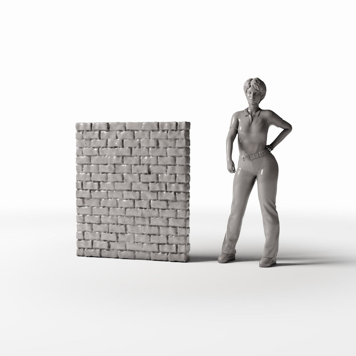 Diorama model-building product photo 1: Diorama Building: Narrow Intact Brick Wall (Ref. 1208D)