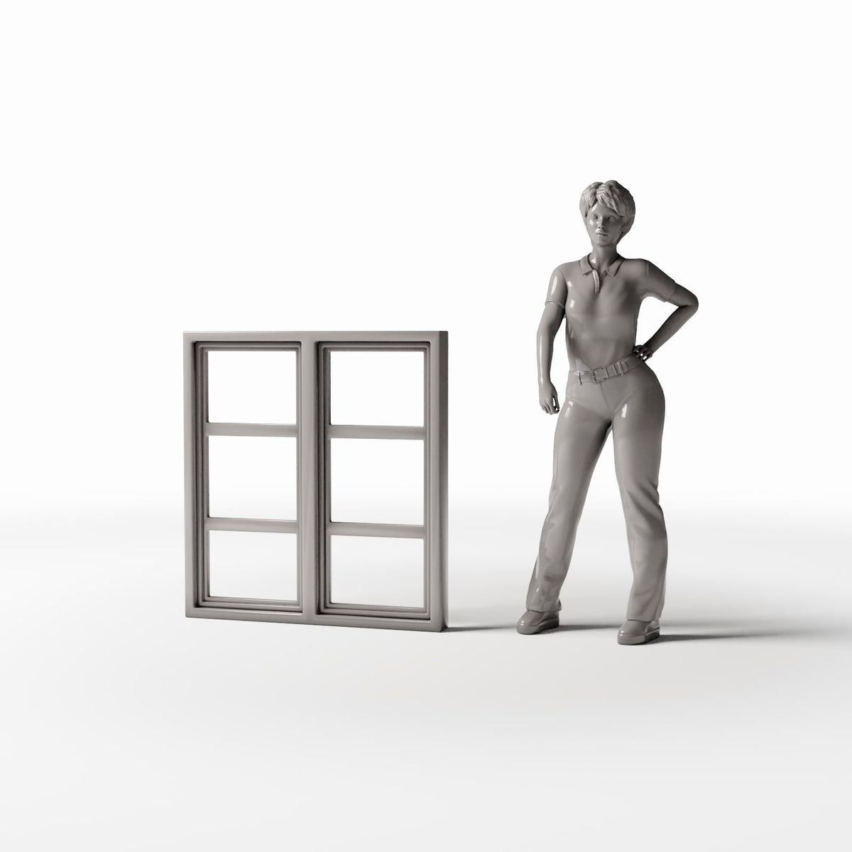 Diorama model-building product photo 1: Diorama Building: Two-Leaf Muntin Window (Ref. 1215D)