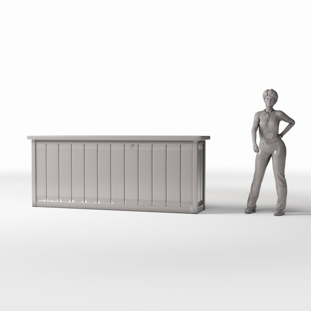 Diorama Modellbau Produktfoto 1: Diorama Moebel: Holztheke fuer Bar und Empfang (Ref. 1223D)