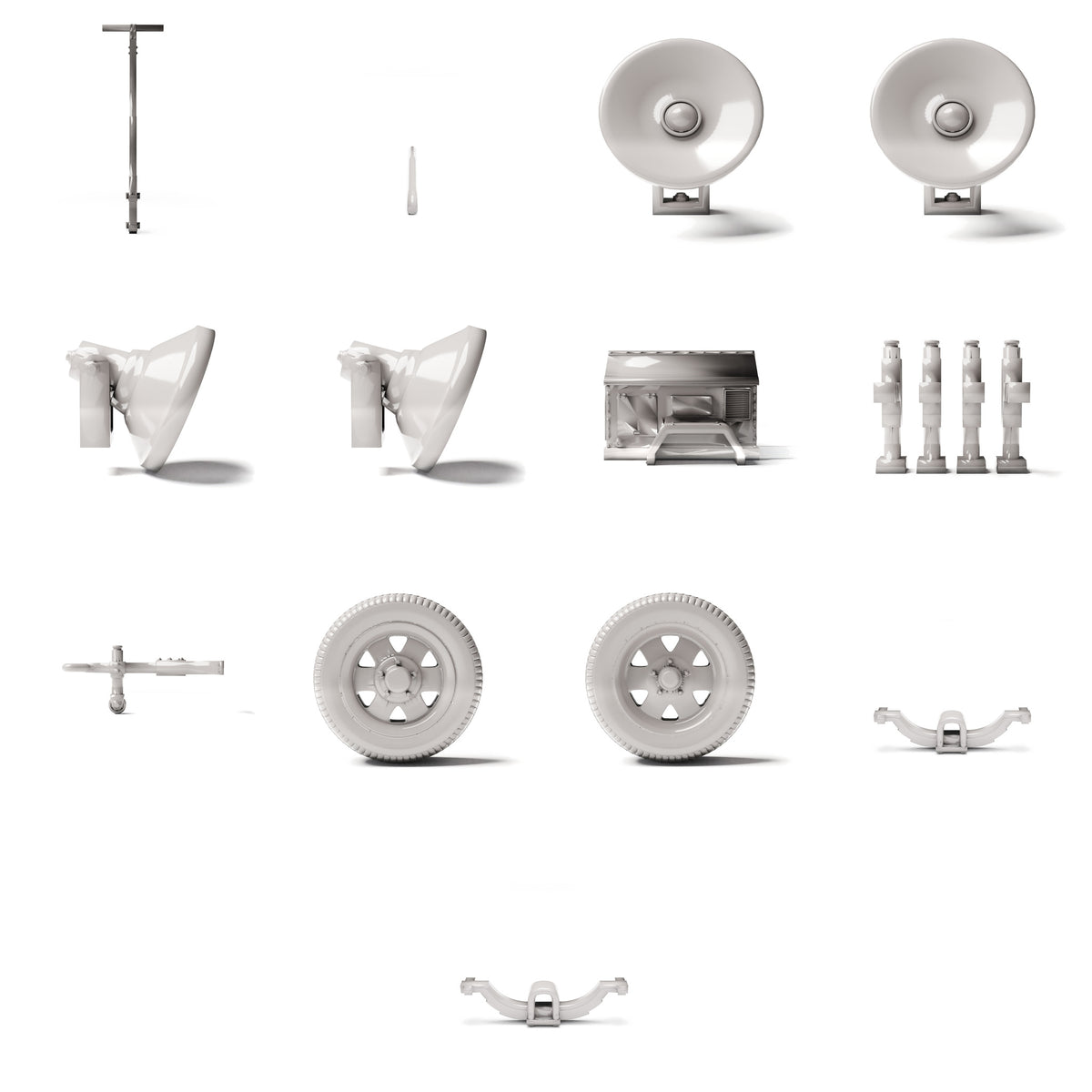 Diorama model-making product photo 2: Diorama infrastructure: Mobile light tower assembly (Ref. 1229D)