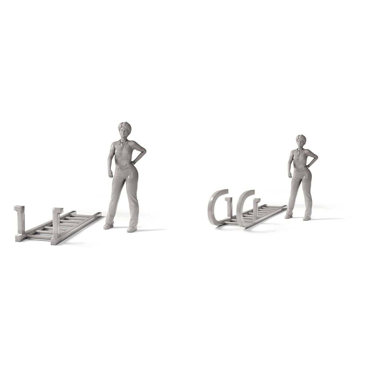 Diorama model-making product photo 1: Diorama infrastructure: roof and wall ladder assembly (Ref. 1235D)