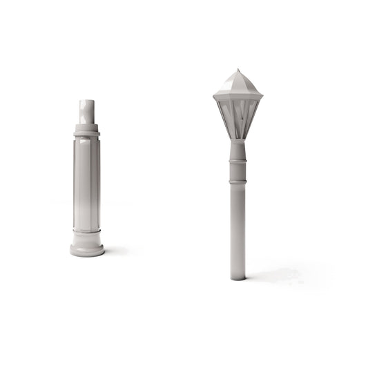 Diorama model-making product photo 0: Diorama infrastructure: Large antique streetlamp post, Type A, assembly kit (Ref. 1240D)
