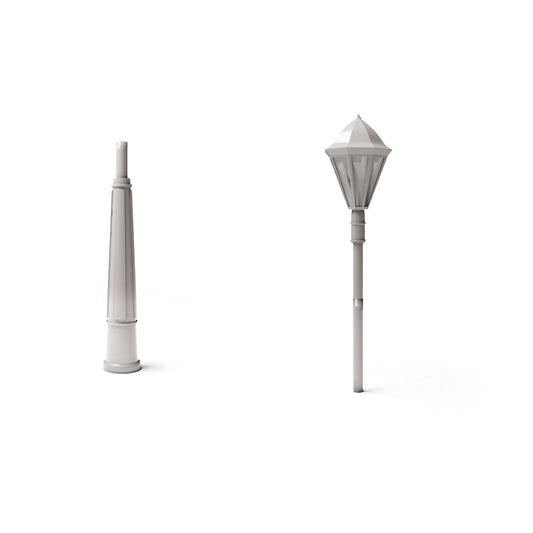 Diorama Model Building Product Photo 0: Diorama Infrastructure: Antique Street Lamp Post Type A, Slim, as an Assembly (Ref. 1241D)