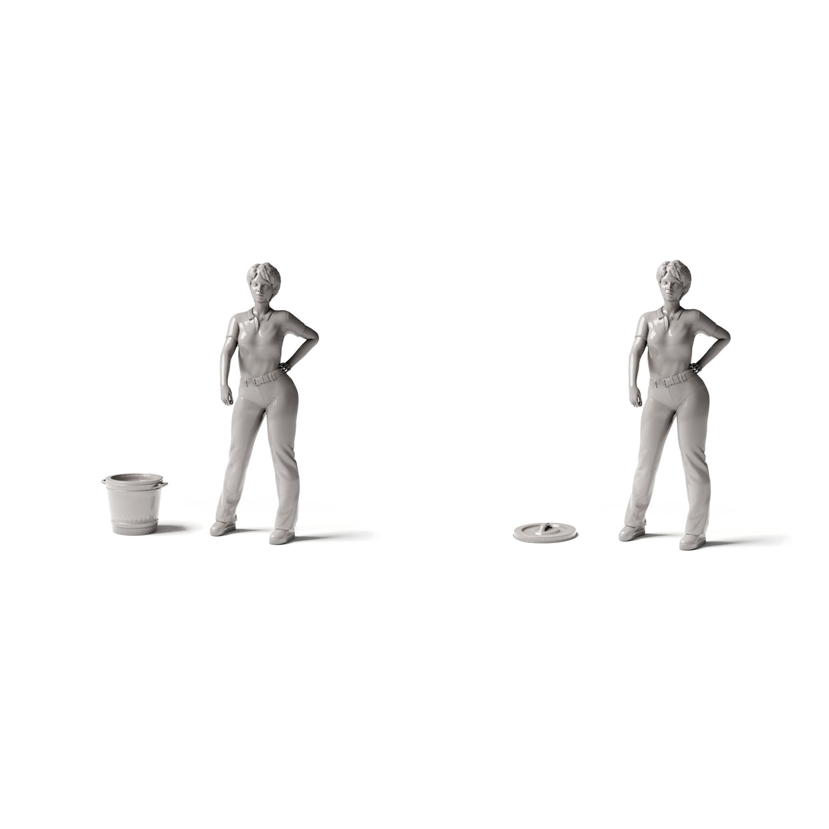 Diorama model-building product photo 1: City diorama: lidded trash bin (Ref. 1250D)