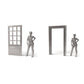 Diorama Model Building Product Photo 1: Diorama Building: Entrance Door with Frame (Ref. 1252D)