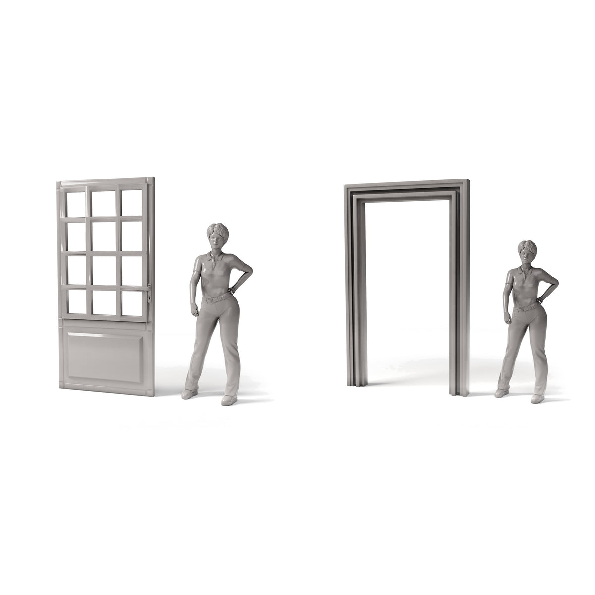 Diorama Model Building Product Photo 1: Diorama Building: Entrance Door with Frame (Ref. 1252D)