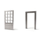 Diorama model product photo 0: Diorama building: entrance door with door frame (Ref. 1252D)