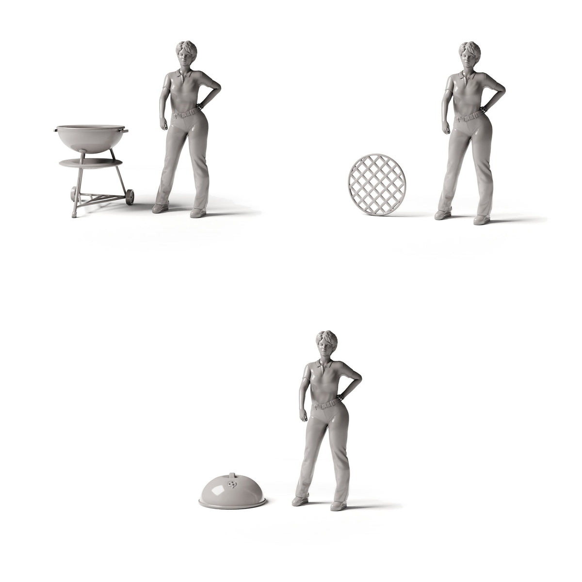 Diorama model photo 1: Garden diorama: Round kettle grill with grill grate (Ref. 1254D)