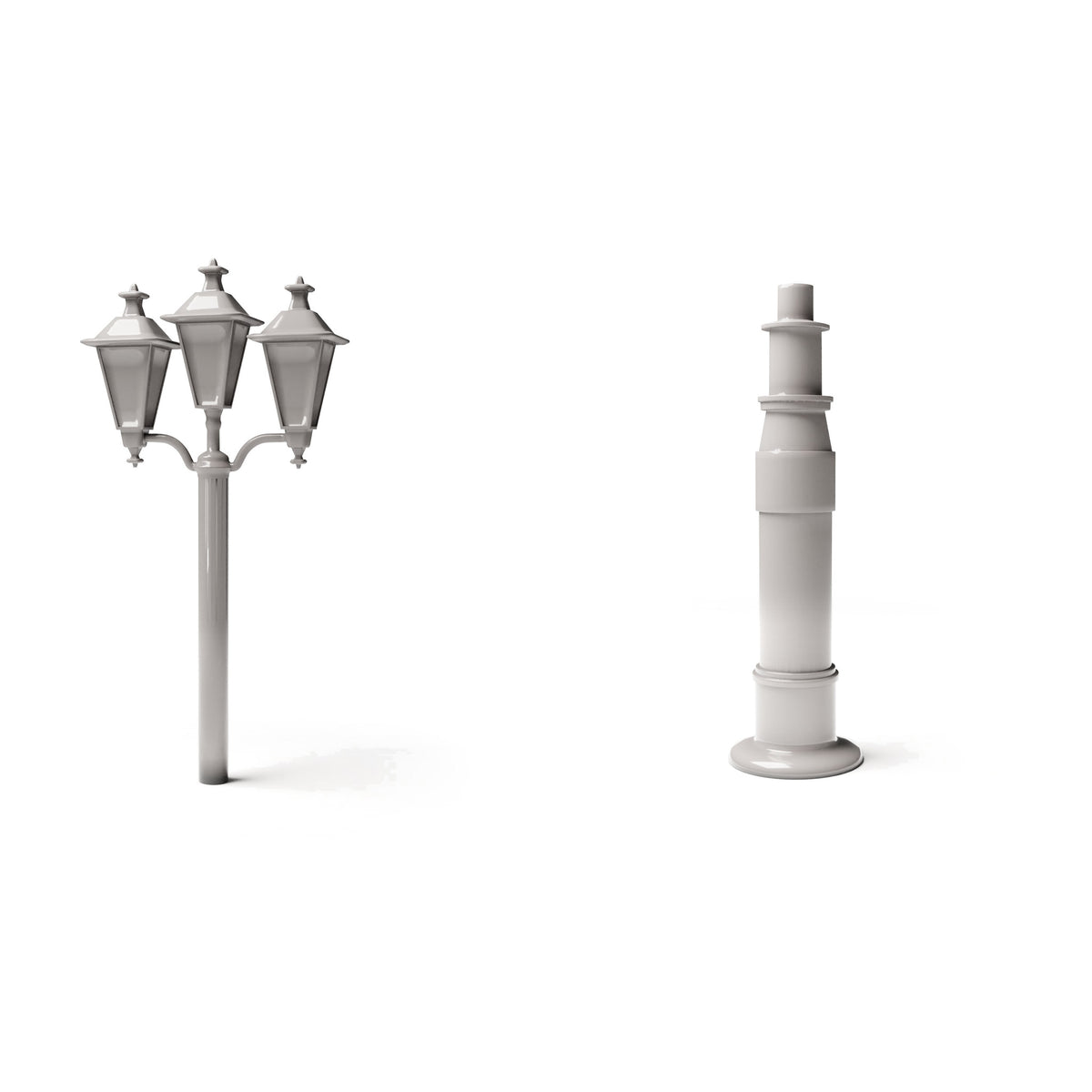 Diorama model building product photo 0: Diorama infrastructure: Antique triple street lamp assembly (Ref. 1292D)