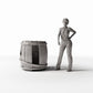 Diorama model-building product photo 1: Diorama Storage: Damaged Miniature Wooden-Stave Barrel (Ref. 1302D)