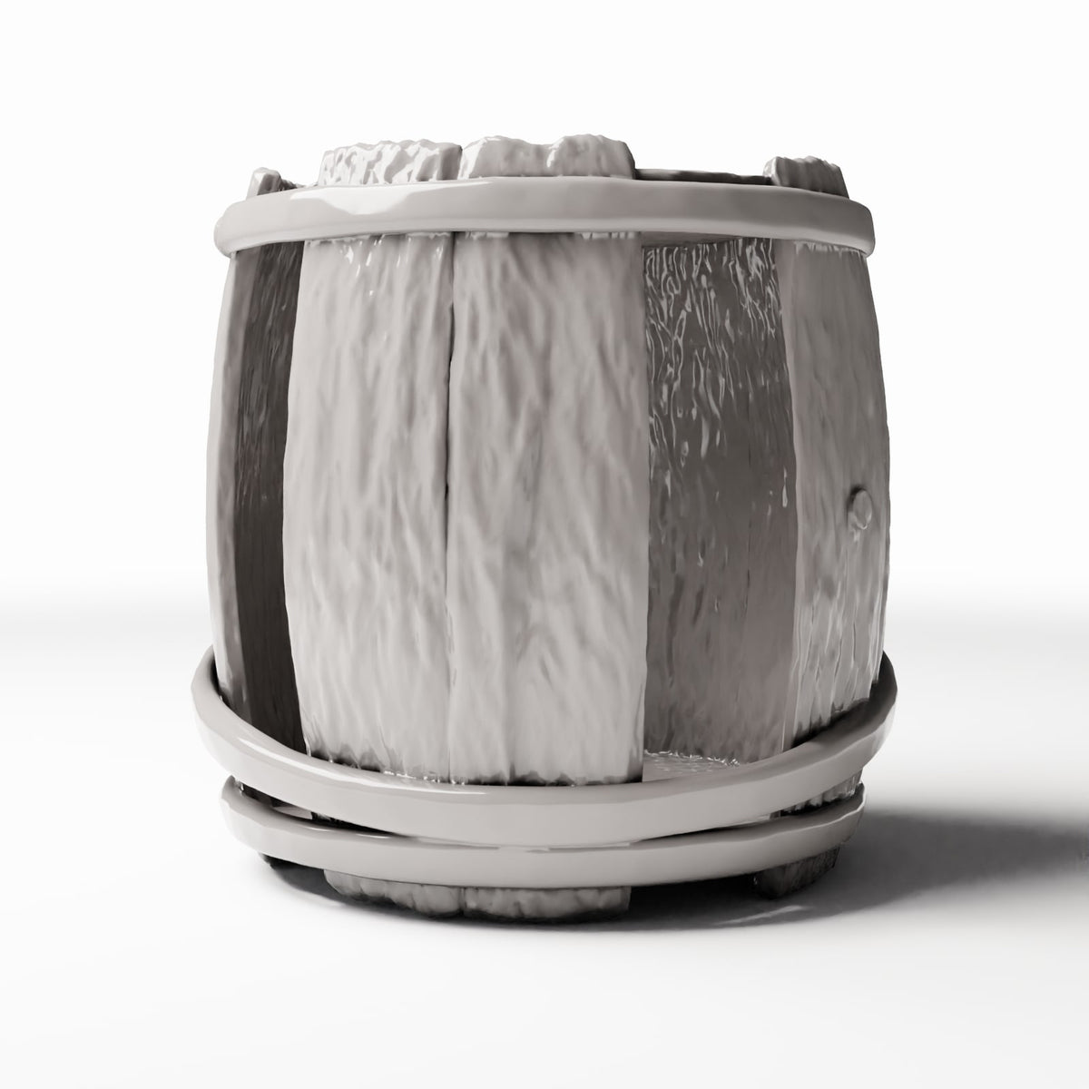 Diorama model-building product photo 2: Diorama Storage: Damaged Miniature Wooden-Stave Barrel (Ref. 1302D)