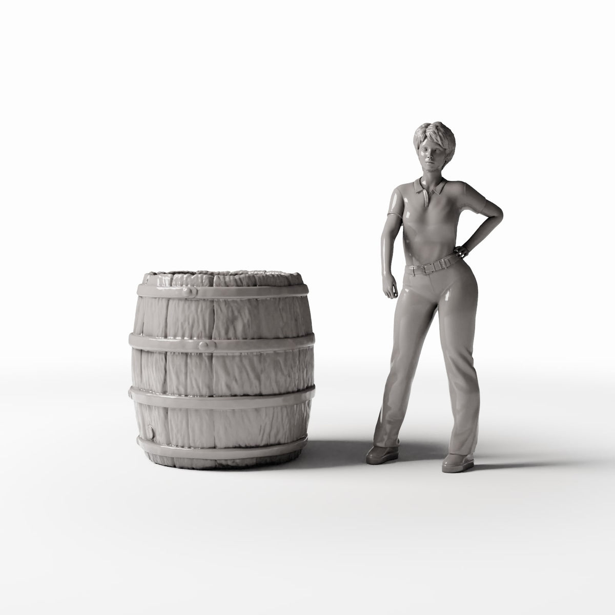 Diorama model-building product photo 1: Diorama Supplies: Large Wooden Barrel Miniature (Ref. 1304D)