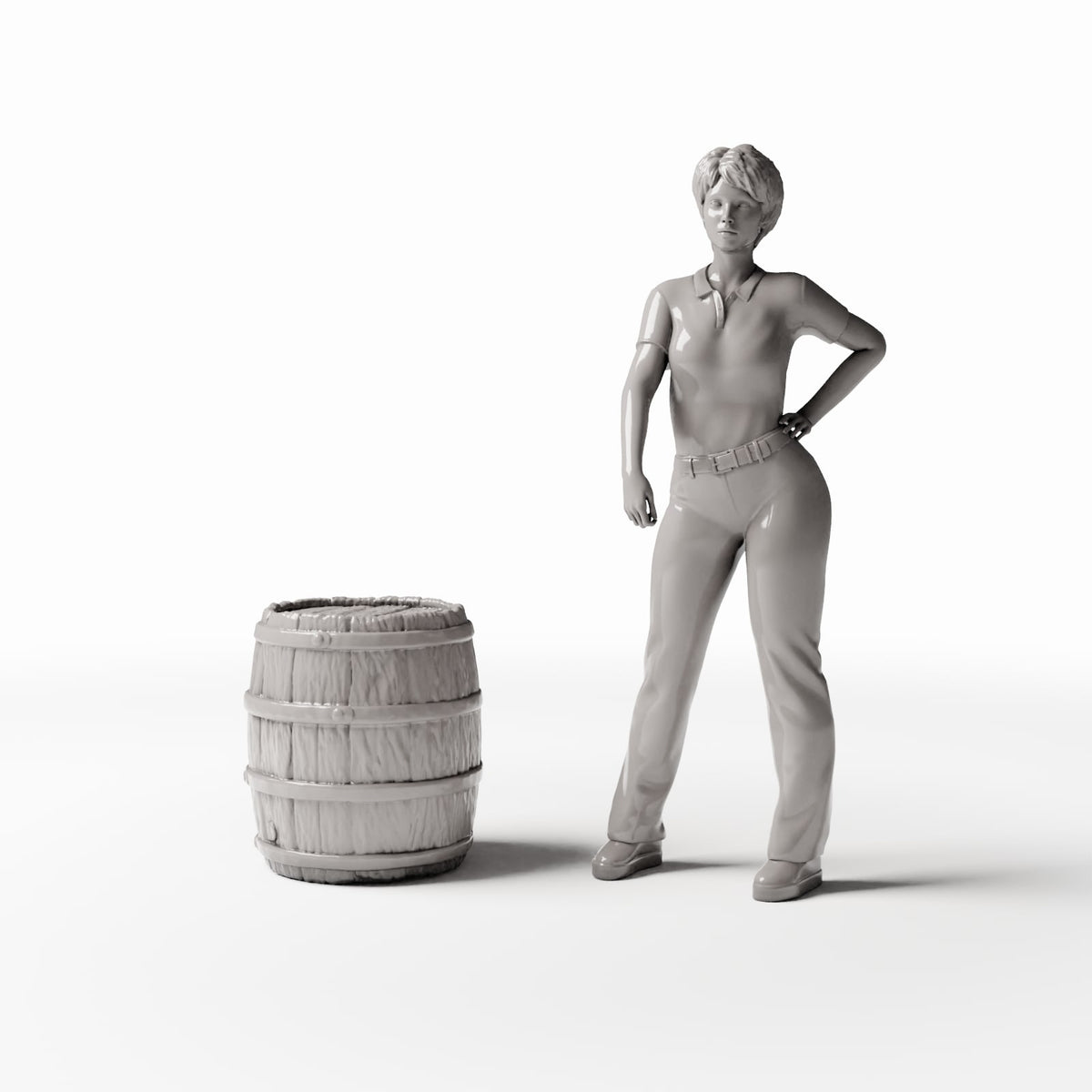 Diorama model-building product photo 1: Diorama Supplies: Rustic Miniature Barrel with Open Rim (Ref. 1309D)