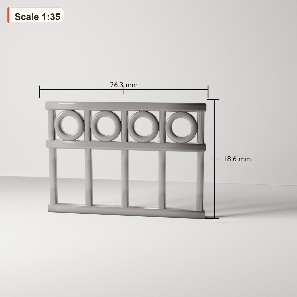 MyPortal 132 1: Diorama terrain: Decorative fence element with rings (Ref. 132D)