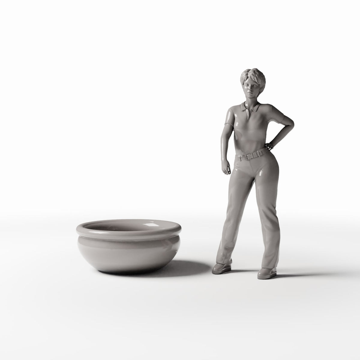 Diorama model-building product photo 1: Diorama Kitchen: Bulbous Miniature Clay Jug (Ref. 1354D)