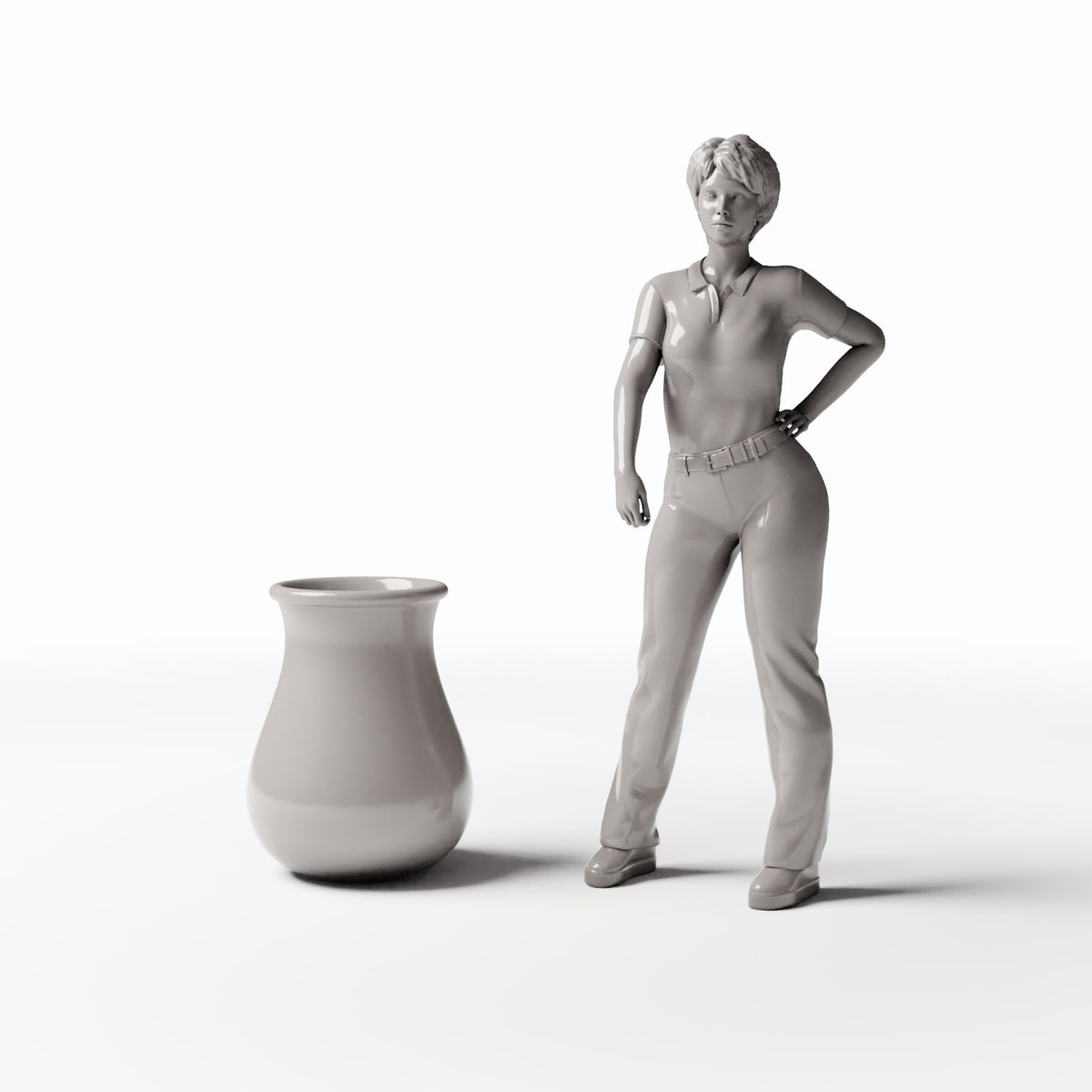 Diorama model-building product photo 1: Diorama Kitchen: Bulbous Clay Jug Miniature (Ref. 1356D)
