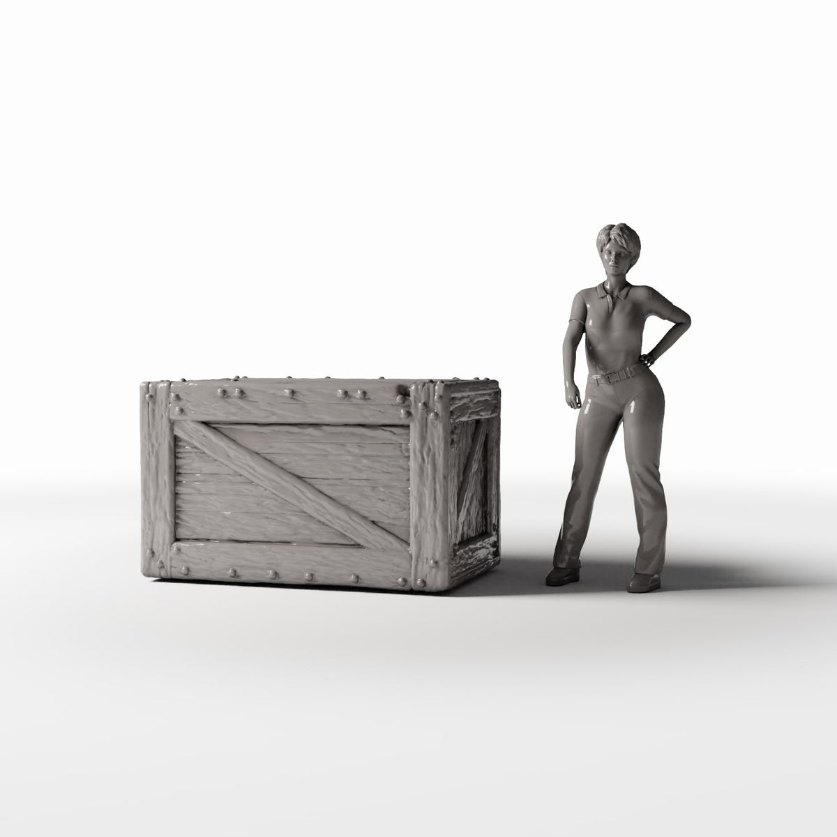 Diorama model-building product photo 1: Diorama Storage: Sturdy Wooden Crate as a Miniature Crate (Ref. 1372D)