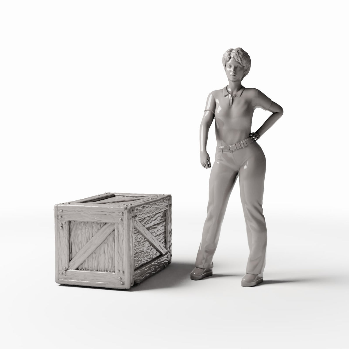 Diorama model-building product photo 1: Diorama Storage: Rustic Miniature Crate with Bracing (Ref. 1380D)