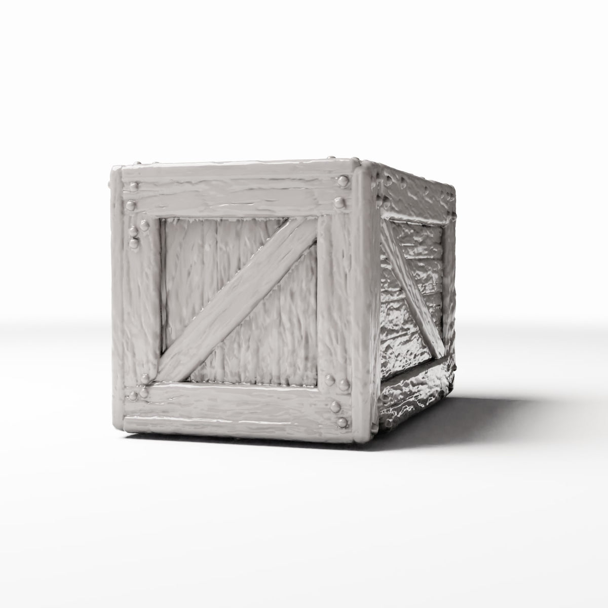 Diorama model-building product photo 0: Diorama Storage: Rustic Miniature Crate with Bracing (Ref. 1380D)