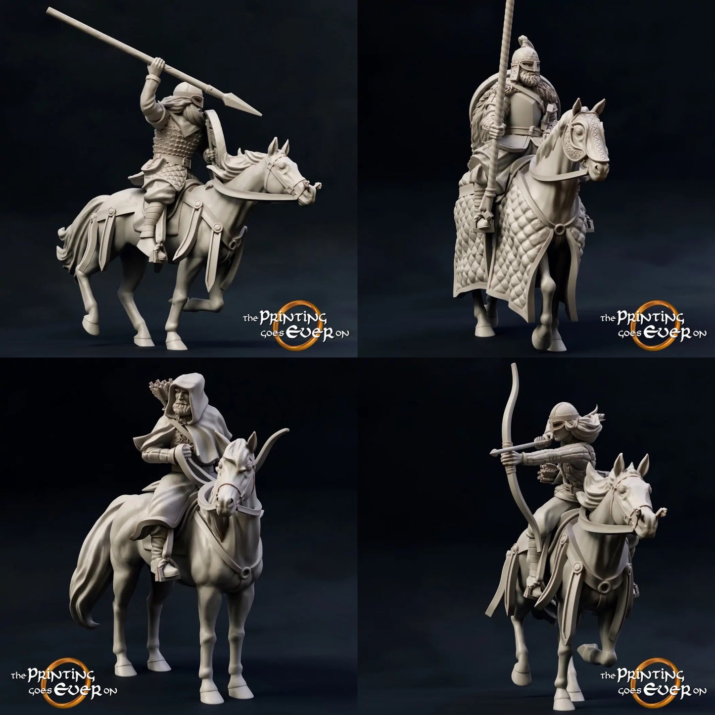 Product photo Tabletop 28mm The Printing Goes Ever On (TPGEO) 0: Riders of the Mark: Medieval knights and mounted horse lords