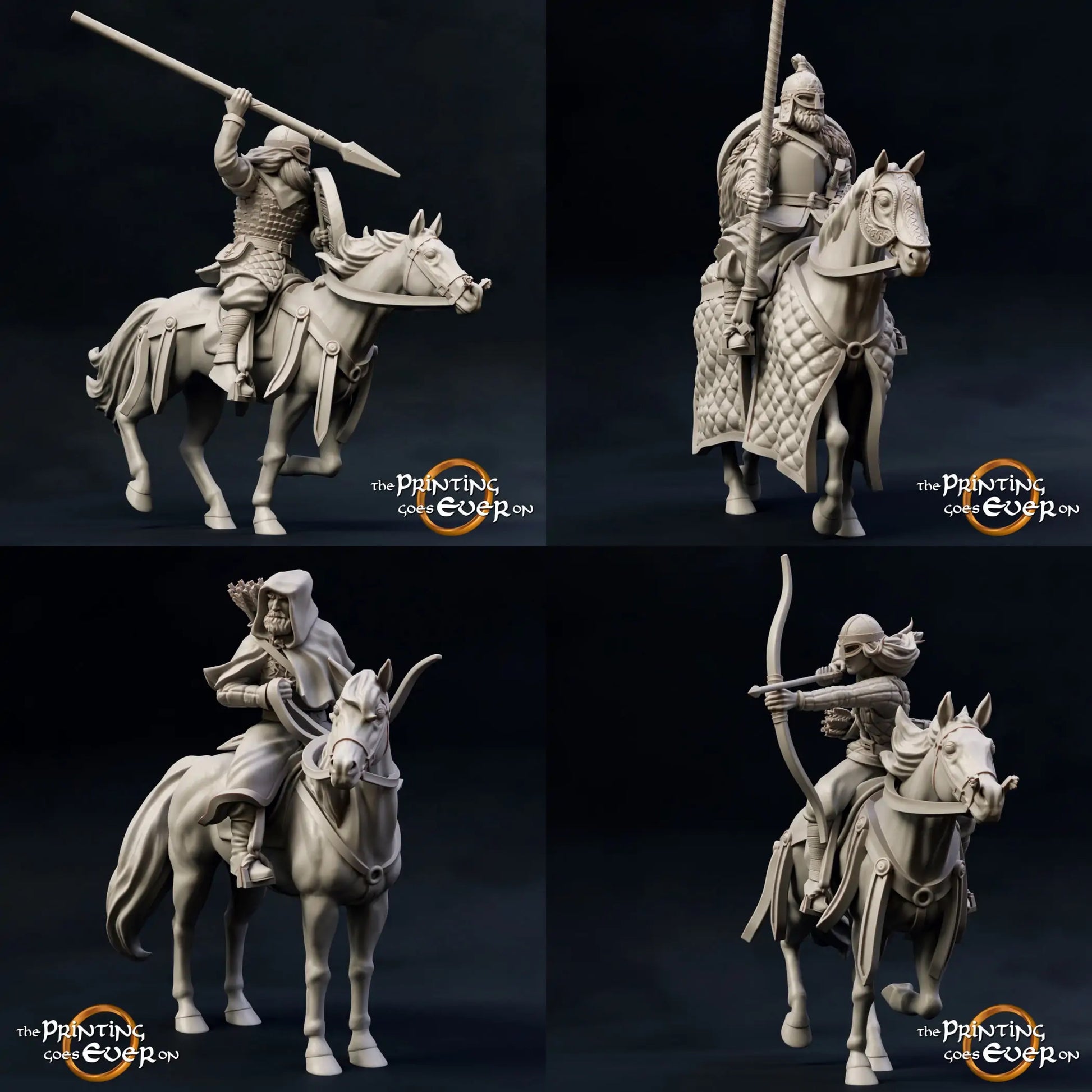 Product photo Tabletop 28mm The Printing Goes Ever On (TPGEO) 0: Riders of the Mark: Medieval knights and mounted horse lords