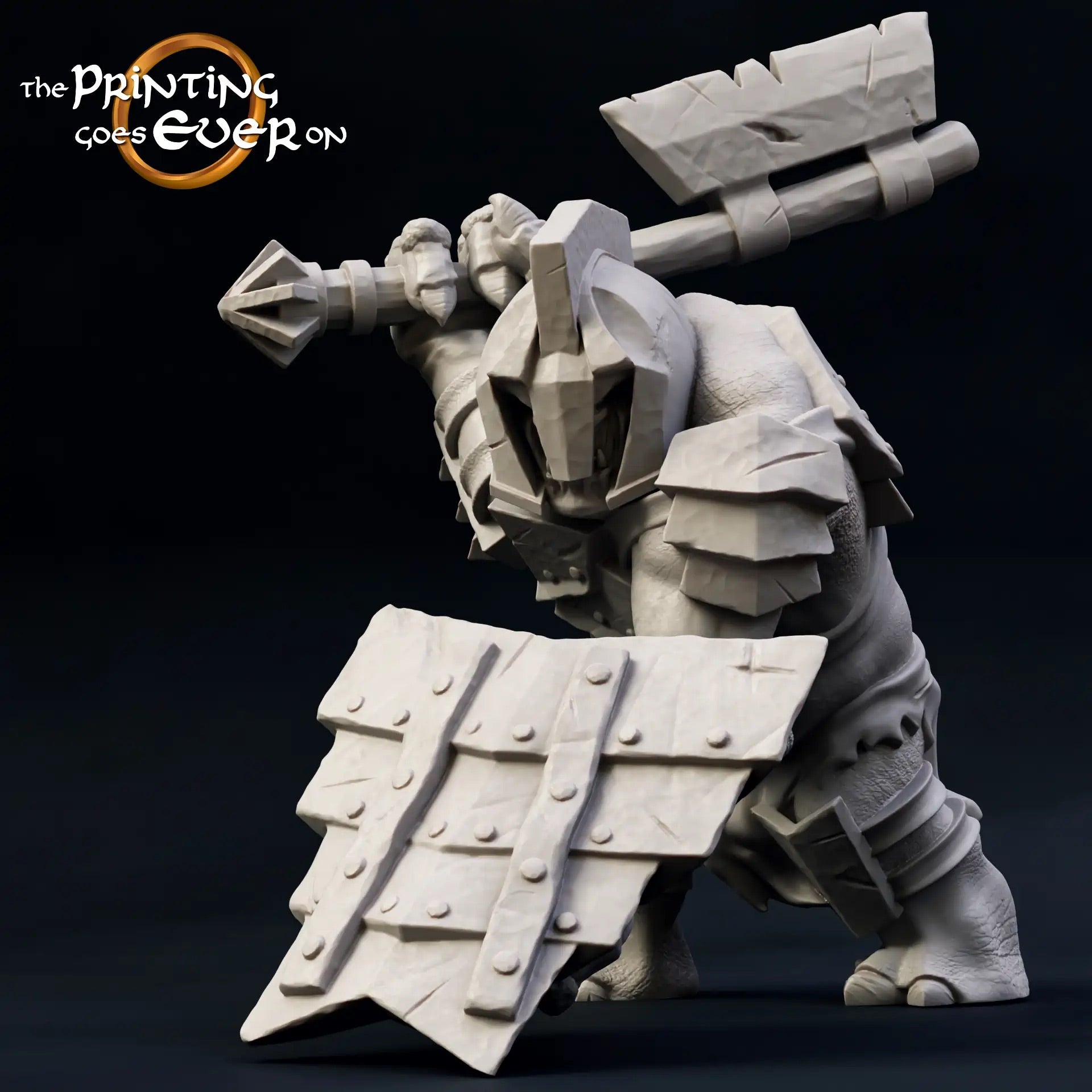 Product photo Tabletop 28mm The Printing Goes Ever On (TPGEO) 0: Armored Troll: large creature opponent monster
