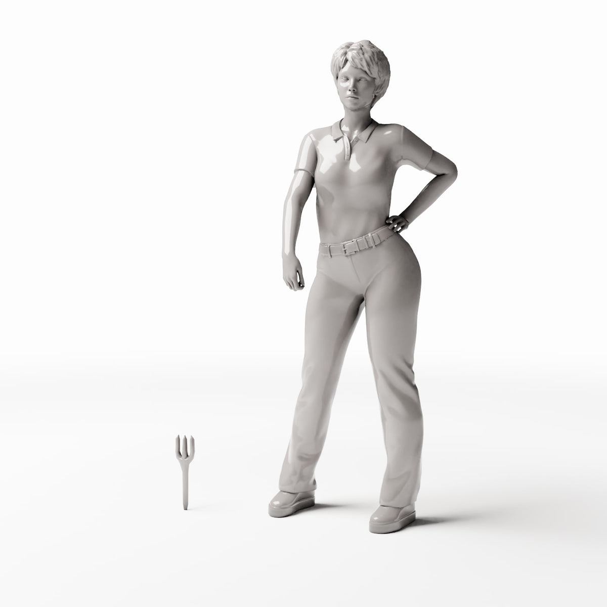 Diorama model-building product photo 1: Diorama Kitchen Accessories: Three-Pronged Pitchfork for Farmyard Scenes (Ref. 1400D)