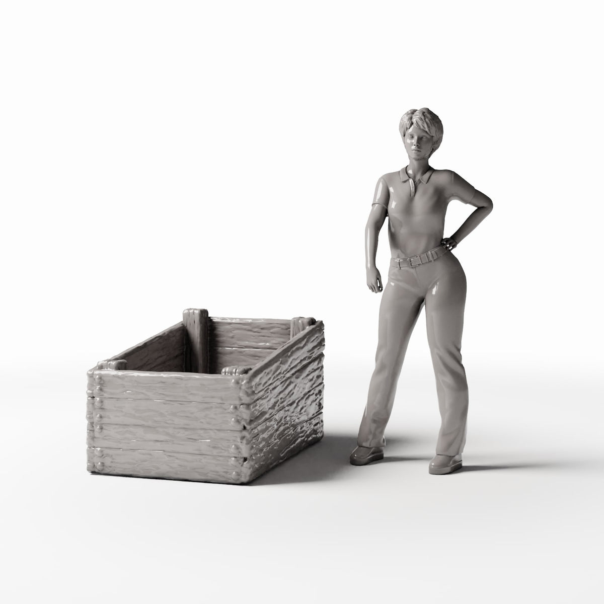 Diorama model-building product photo 1: Diorama Supplies: Empty Wooden Market Crate (Ref. 1418D)