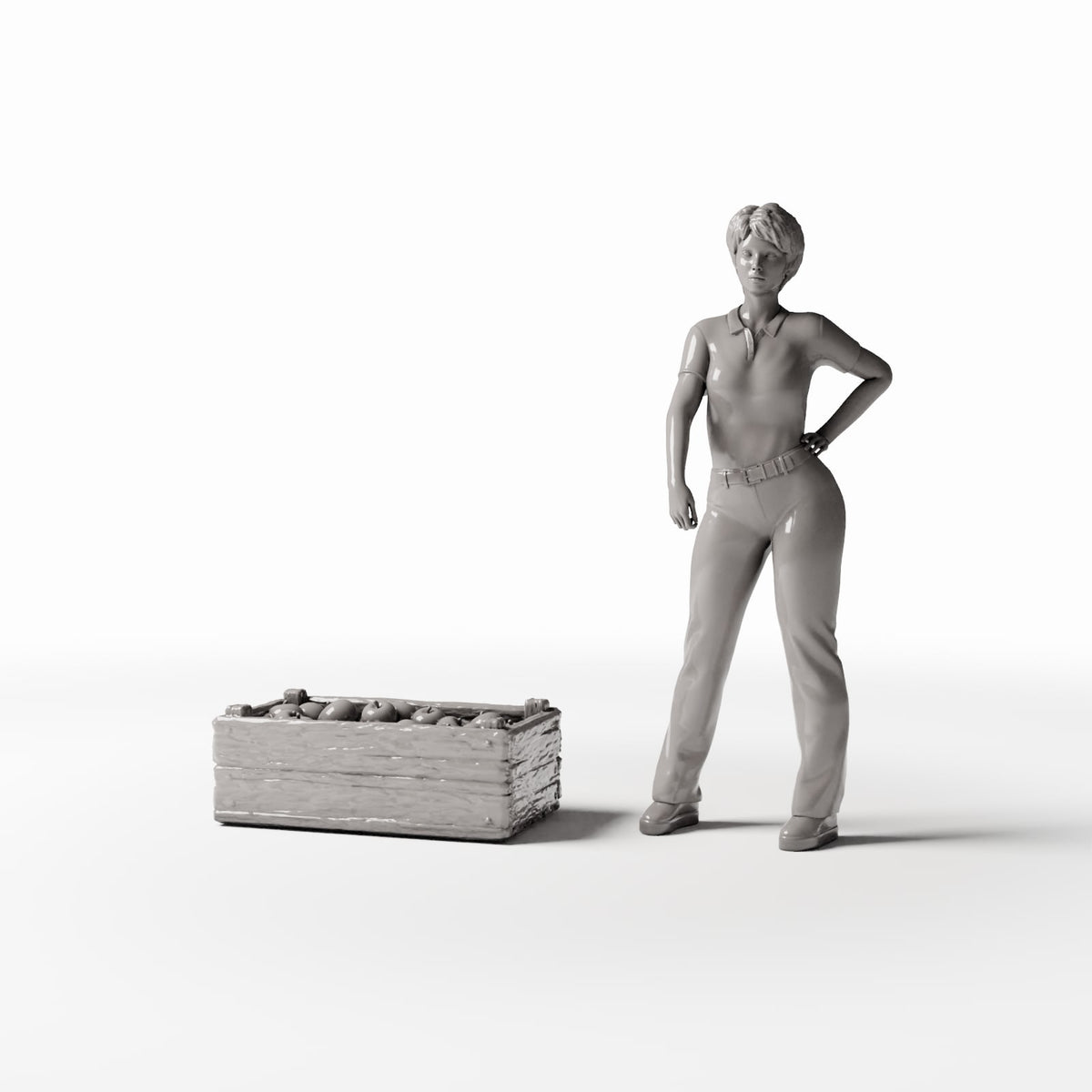 Diorama model-building product photo 1: Diorama Market Accessories: Crate of Fruit (Ref. 1421D)