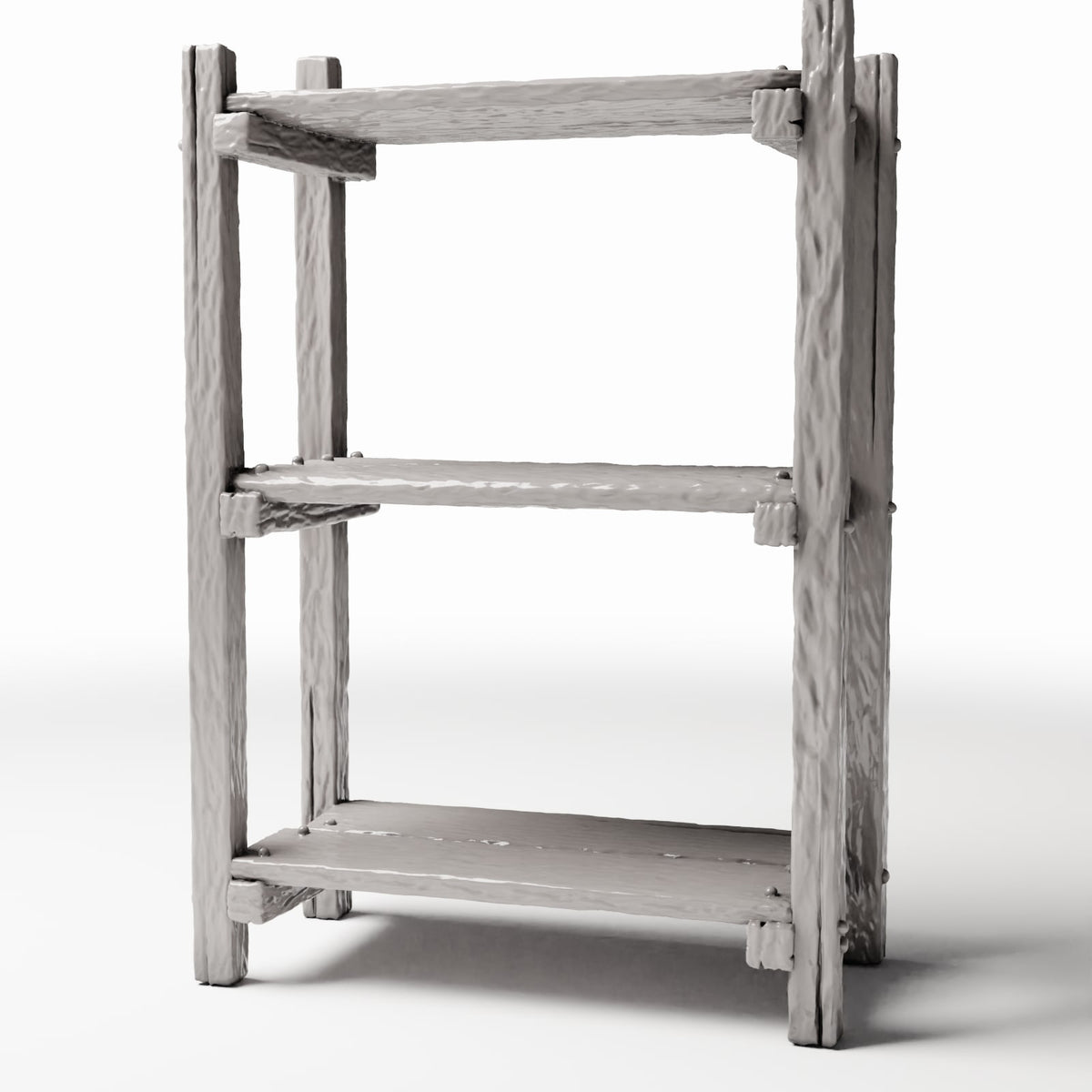 Diorama model-building product photo 0: Diorama Furniture: Rustic Miniature Shelf with Ladder (Ref. 1483D)