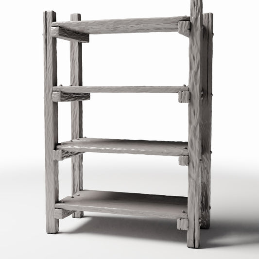 Diorama model-building product photo 0: Diorama Furniture: Rustic Ladder-Style Miniature Shelf (Ref. 1484D)