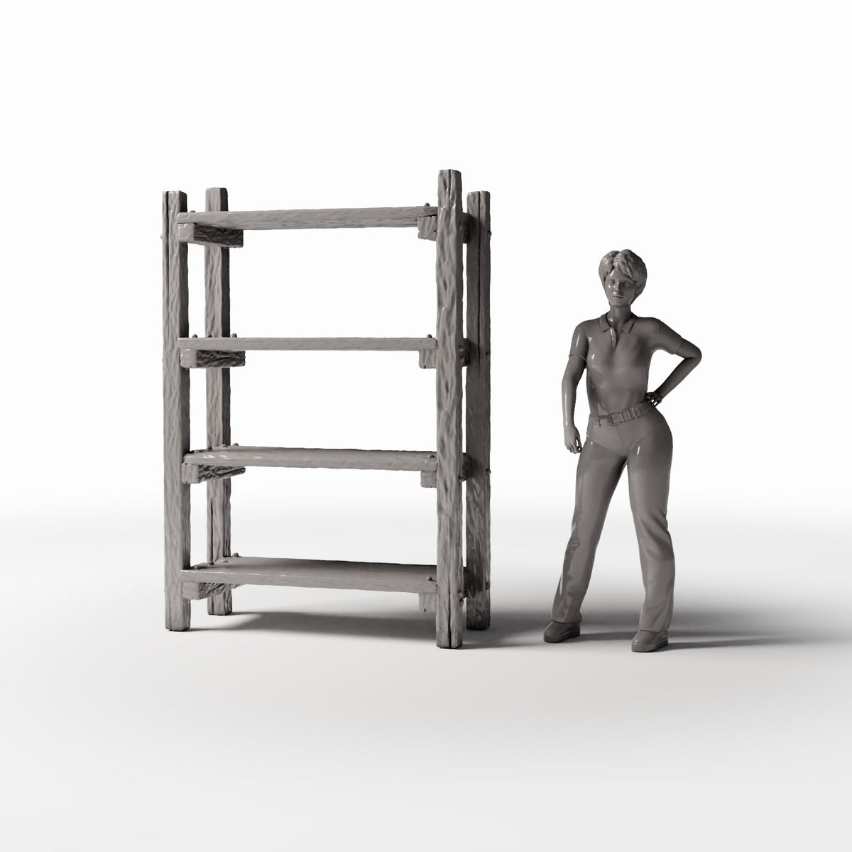 Diorama model-building product photo 1: Diorama Furniture: Rustic Miniature Ladder Shelf (Ref. 1486D)