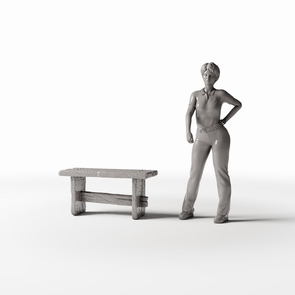 Diorama model-building product photo 1: Diorama Furniture: Rustic Wooden Bench Miniature (Ref. 1487D)