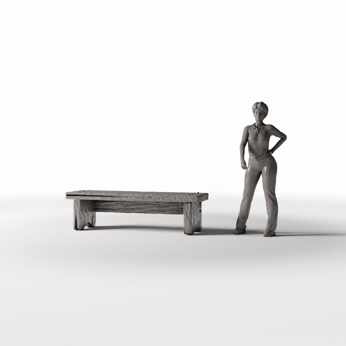 Diorama model-building product photo 1: Diorama Furniture: Rustic Miniature Kitchen Bench (Ref. 1488D)