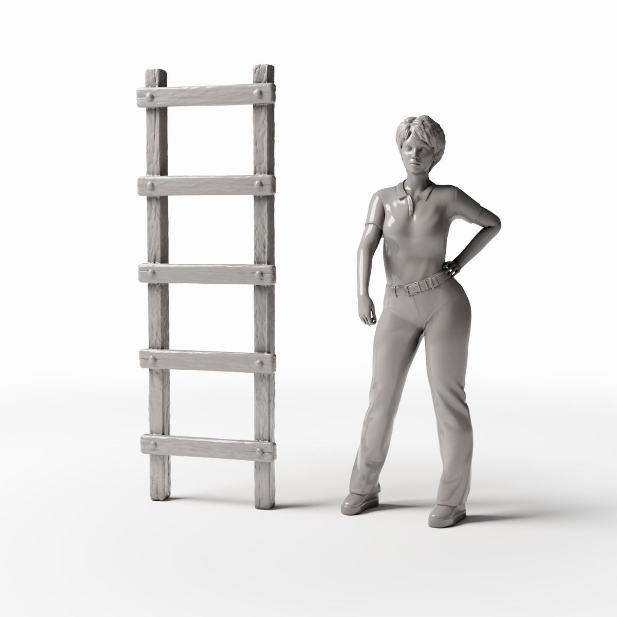 Diorama model-building product photo 1: Diorama Workshop: Rustic Miniature Ladder (Ref. 1497D)