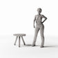 Diorama model-building product photo 1: Diorama Kitchen: Rustic Three-Legged Wooden Stool for the Miniature Kitchen (Ref. 1498D)