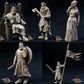 Product photo Tabletop 28mm The Printing Goes Ever On (TPGEO) 0: Royal Family of the Mark: Medieval Nobility - King with Throne, Princess, Standard Bearer, and Guard
