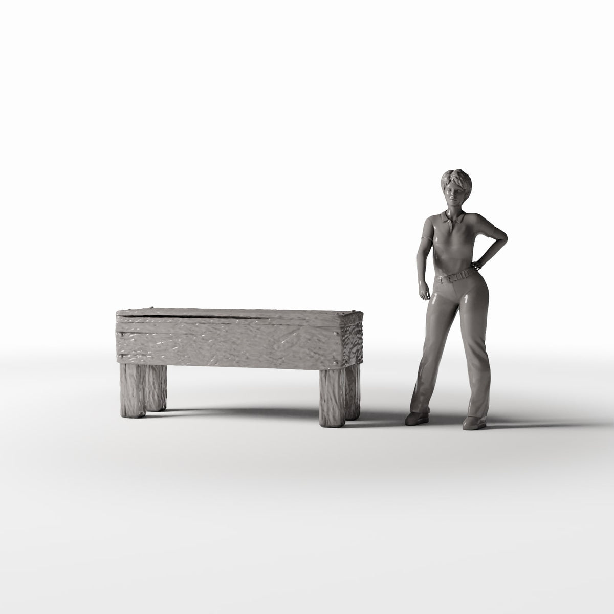 Diorama model-building product photo 1: Diorama Kitchen: Rustic Wooden Table for Miniature Kitchen (Ref. 1504D)