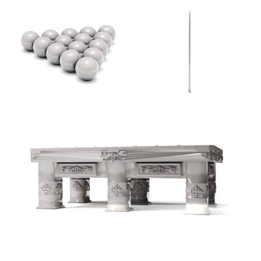 Diorama model-making product photo 0: Diorama furniture: Ornate billiard table with accessories (Ref. 1509D)