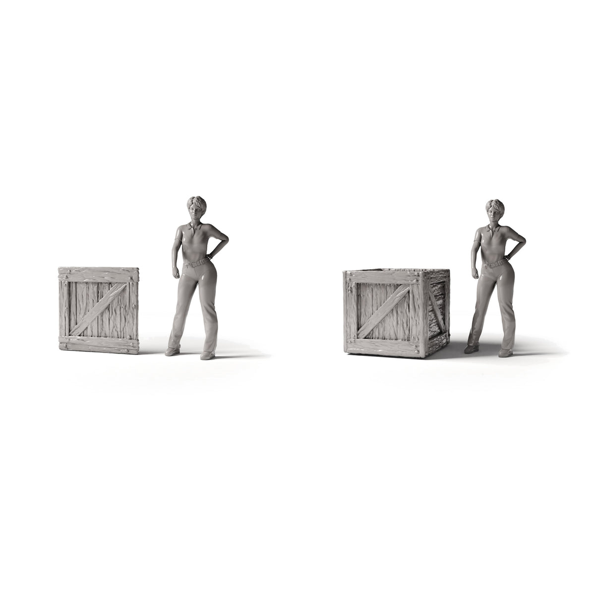 Diorama model-building product photo 1: Diorama Storage: Wooden Crate with Lid - Miniature Crate (Ref. 1515D)