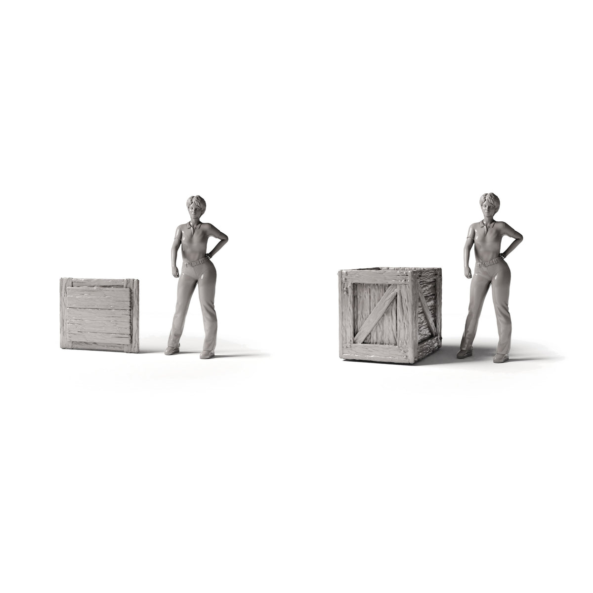 Diorama model-building product photo 1: Diorama Storage: Wooden Crate with Lid (Ref. 1518D)