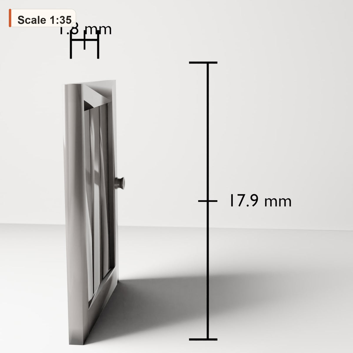 MyPortal 158 1: Diorama furniture: Tall cabinet door with knob (Ref. 158D)