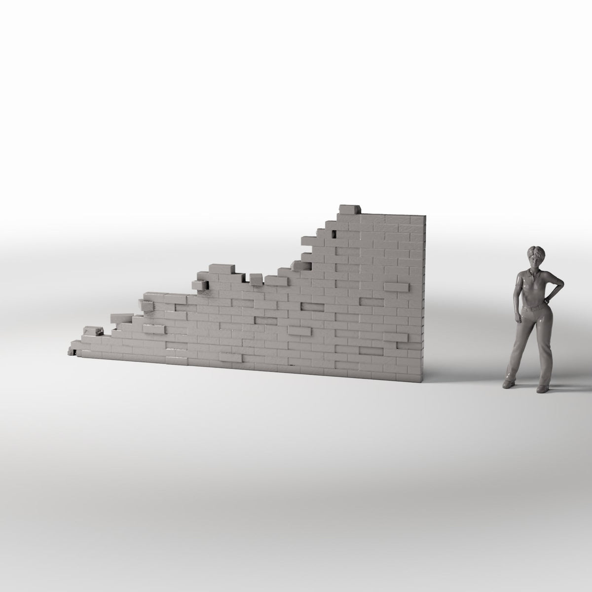 Diorama model-building product photo 1: Diorama Building: Damaged Brick Wall as a Building Detail (Ref. 1627D)