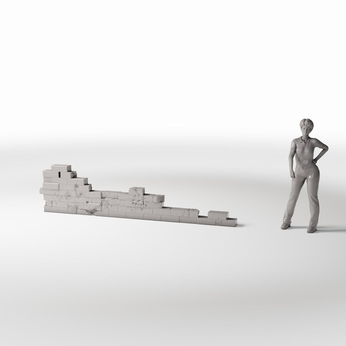 Diorama model-building product photo 1: Military Diorama: Damaged Brick Wall Field Fortification (Ref. 1632D)