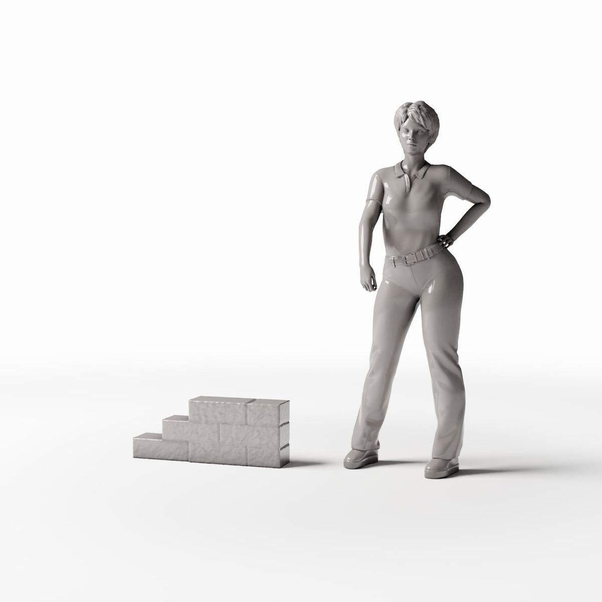 Diorama model-building product photo 1: Diorama Architecture: Stepped Brick Wall Section (Ref. 1642D)